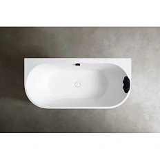 Ванна из искусственного камня Abber Leipzig 170x80 см черно-белая матовая