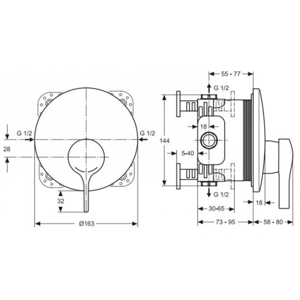 Смеситель для душа Ideal Standard Melange хром A4719AA (детальная фотография), для душа