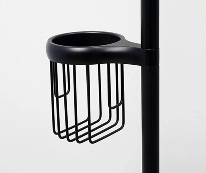 Стойка для ванной WasserKRAFT черная K-1264B (детальная фотография), напольные