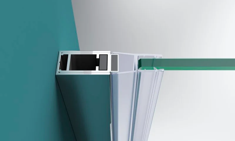 Алюминиевый профиль с магнитным уплотнителем BelBagno 45 градусов AEK-WLM-45-Cr (детальная фотография)