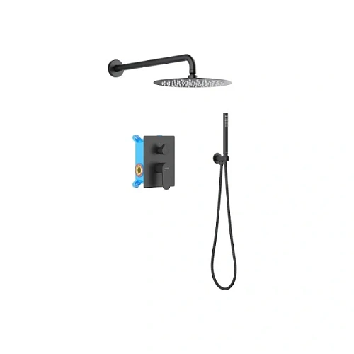 Душевой комплект Акватек Оберон черный матовый - фото 1