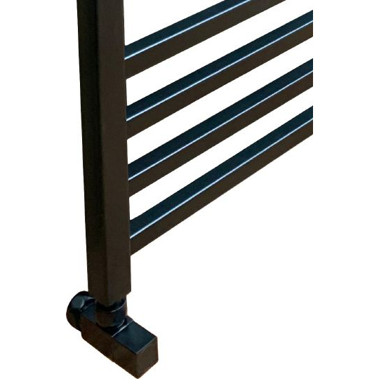 Полотенцесушитель водяной Ника Modern 100x50 см без полочки ЛМ 7 100/50 черный мат. с вентилями (детальная фотография), современные, hi-tech