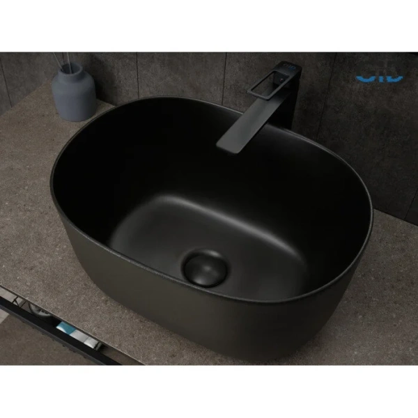 Раковина GID Creativo N9302bg 45 см черный графит 53377 (детальная фотография), накладные (на столешницу)