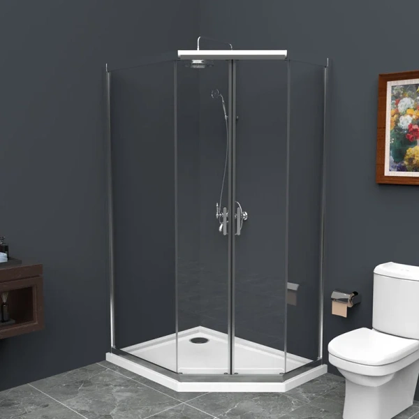 Душевой уголок BelBagno Uno 120х90 см профиль хром, стекло прозрачное UNO-195-PH-2-120/90-C-Cr (детальная фотография)