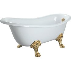 Ванна из искусственного камня Migliore Bella 170х80 см фурнитура золото