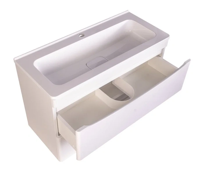 Тумба с раковиной подвесная Style Line Бергамо СС-000023 90 см с ящиками (детальная фотография), в наличии, по запросу