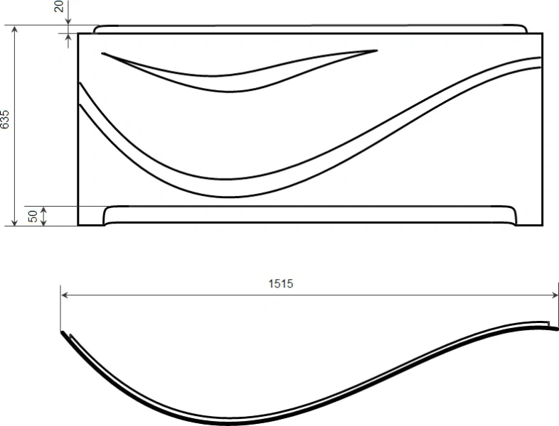 Фронтальная панель Timo 151.5x63.5 см левая FPVINO15L (детальная фотография) index_1