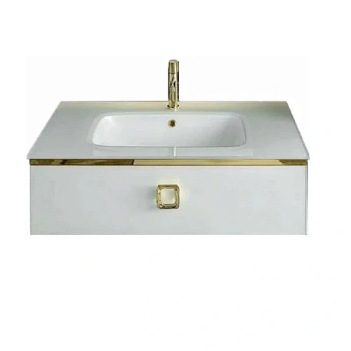 Тумба под раковину Boheme Lucido 80 см жемчужный белый - фото 1