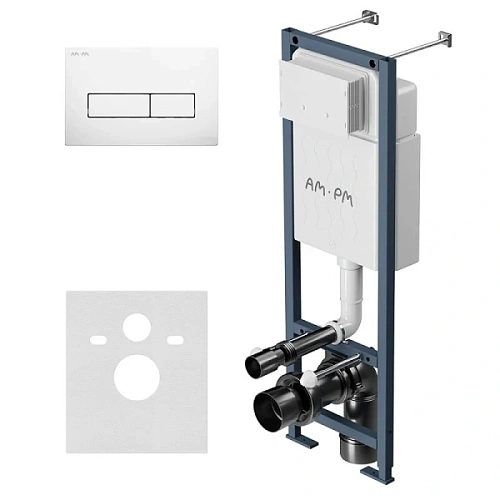 Инсталляция для унитаза Am.Pm ErgoFit клавиша белая глянцевая, кнопки прямоугольные - фото 2