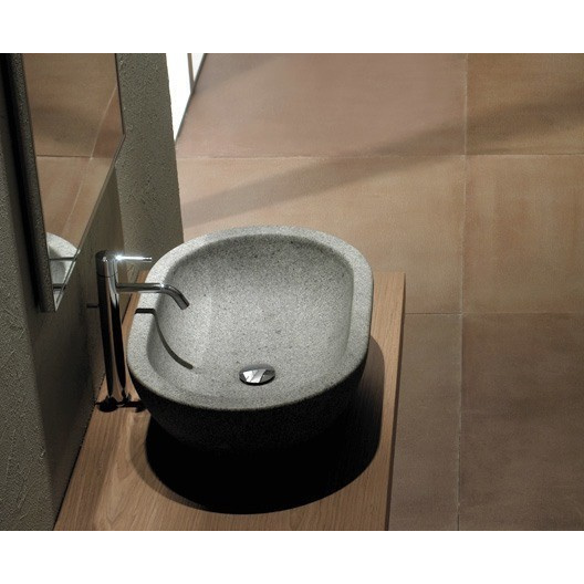 Раковина накладная, цвет Peperino Grigio, Globo Le Pietre SCO12.PG (детальная фотография), накладные (на столешницу)