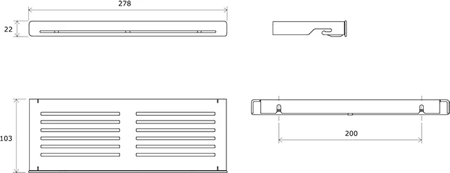 Полочка для ванной Ravak Slim белая X07P651 (детальная фотография), металлические