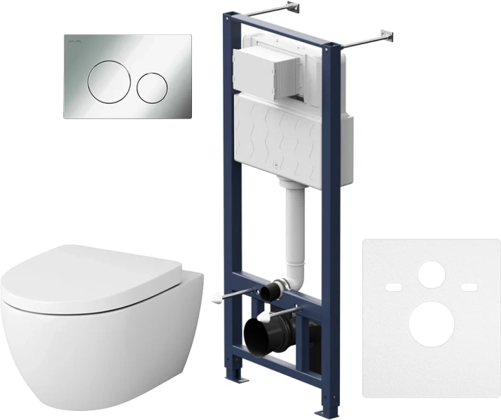 Унитаз с инсталляцией Am.Pm Awe с клавишей хром IS49051.111738 (детальная фотография)