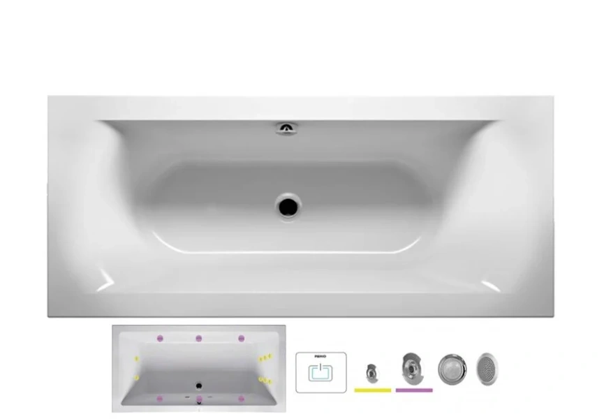 Ванна гидромассажная Riho Linares 170 x 75 см, FLOW BT4400500000000_FLOW (детальная фотография)