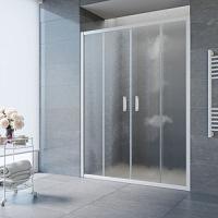Душевая дверь профиль белый стекло шиншилла Vegas-glass