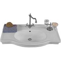 Раковина-консоль керамическая, цвет белый, 1 отв. под смес., с кольцом перелива цвета хром, La Beaute Michel LA8390