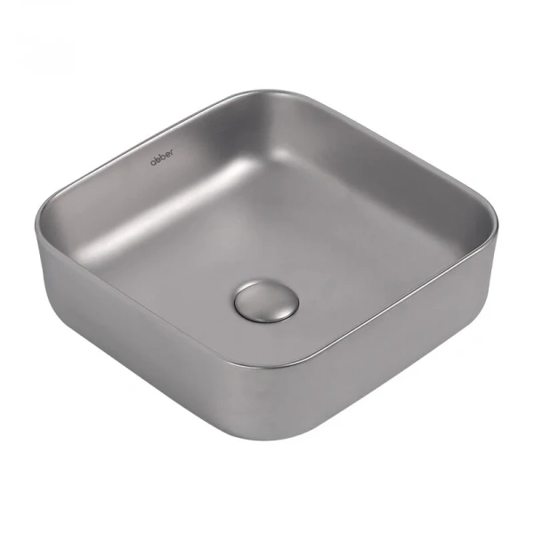 Раковина Abber Rechteck 38,5 см серебро матовое AC2211MS (детальная фотография)