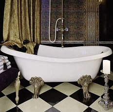 Ванна из искусственного камня Migliore Bella 170х80 см фурнитура хром