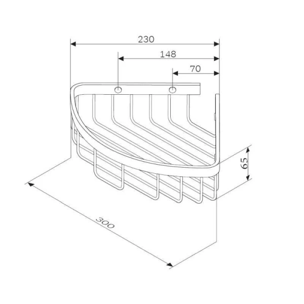 Полочка для ванной AM.PM Sense L угловая, хром A7452100 (детальная фотография), современные, hi-tech