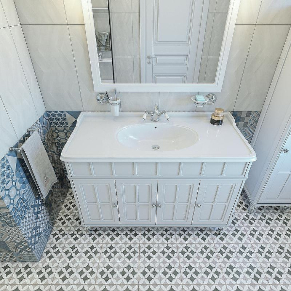 Тумба под раковину напольная Caprigo Borgo 120 см Bianco 33425-B231 (детальная фотография), классика, ретро, в стиле прованс