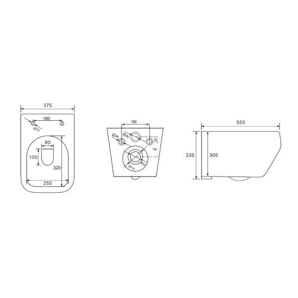 Унитаз подвесной Vincea Edge белый VT1-38T (детальная фотография), подвесные, встраиваемые