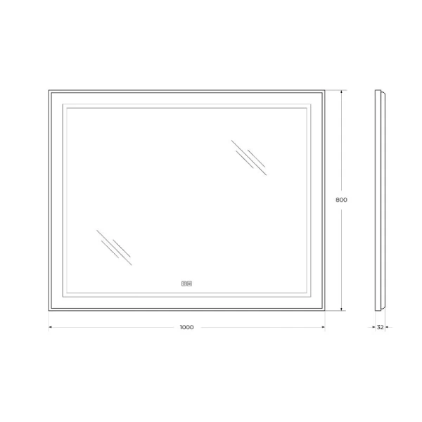 Зеркало с подсветкой BelBagno Kraft 100 см сатин SPC-KRAFT-1000-800-LED-TCH-WARM (детальная фотография), в наличии