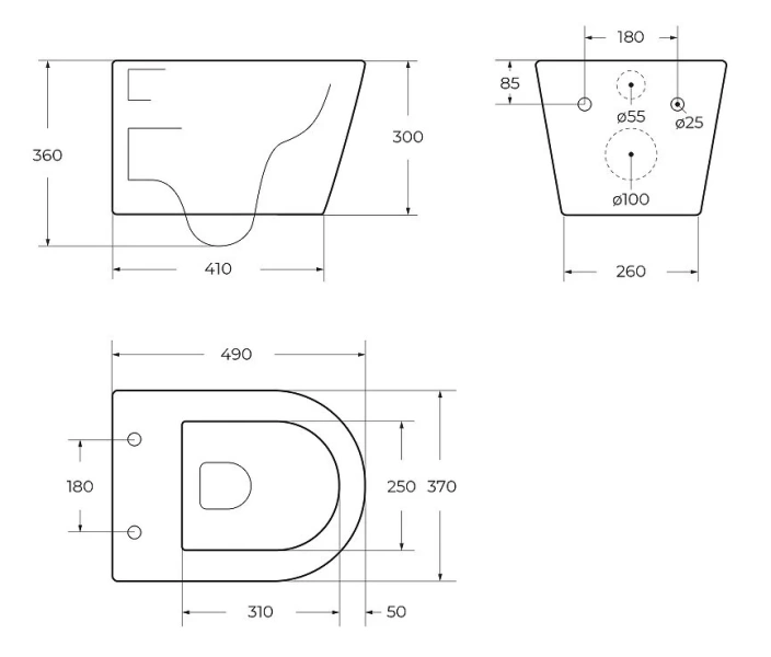 Унитаз подвесной Cezares Liner со смывом Торнадо CZR-38083-49-TH-TOR/SC (детальная фотография), подвесные, встраиваемые
