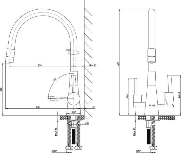 Смеситель для кухни Lemark Comfort хром/голубой LM3075C-SkyBlue (детальная фотография), на мойку, на столешницу