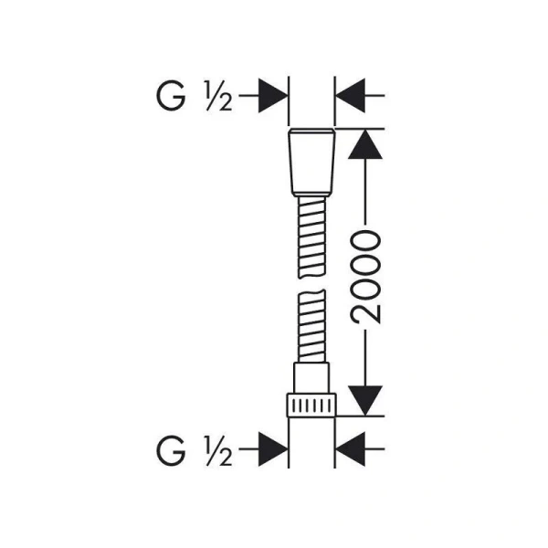 Шланг для душа Hansgrohe Metalflex хром 28264000 (детальная фотография), шланги для душа