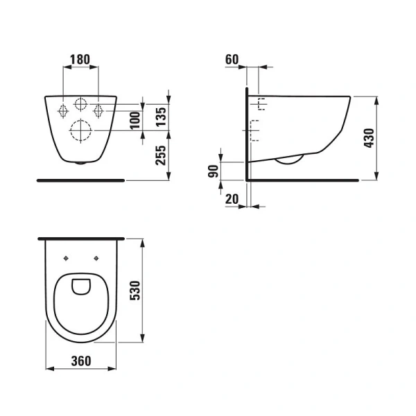 Унитаз подвесной Laufen Pro белый 8.2096.0.000.000.1 (детальная фотография), подвесные, встраиваемые