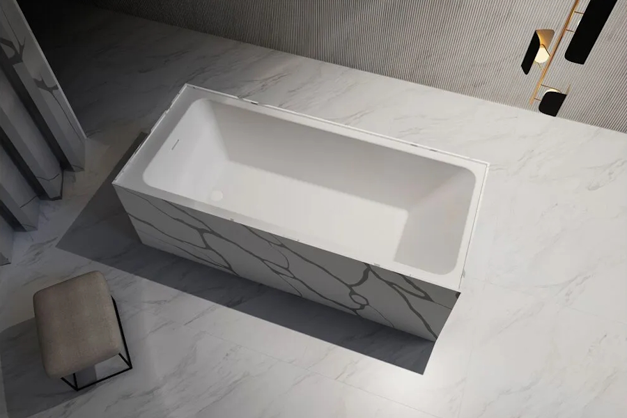 Ванна акриловая Abber Blitz 180x80 см белая AS9502GB (детальная фотография), современныe, hi-tech