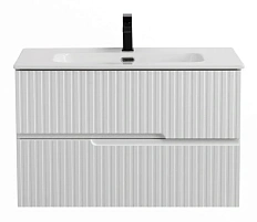 Тумба под раковину подвесная Cezares Duet 90 см Bianco Lucido