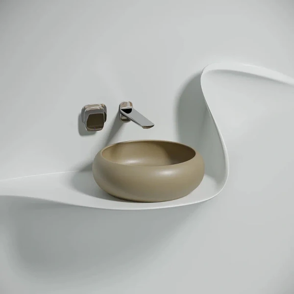 Раковина Ceramica Nova Element 36 см капучино CN6050MC (детальная фотография), маленькие, в форме чаши, круглой формы
