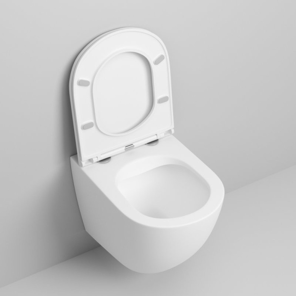 Унитаз подвесной Grossman безободковый белый матовый GR-4455MS (детальная фотография), без бачка, со скрытым бачком