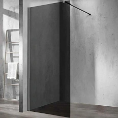Душевая перегородка Vincea Walk In 100 см профиль вороненая сталь, стекло тонированное