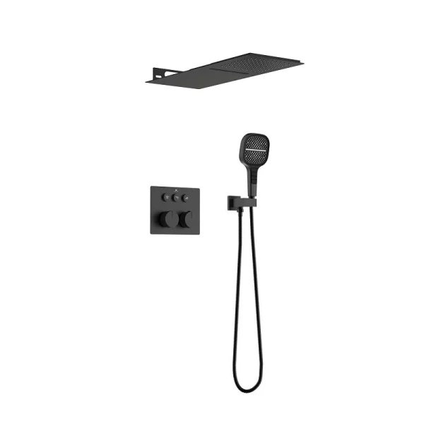 Душевой комплект Vincea термостатический, черный VSFW-401TMB (детальная фотография)