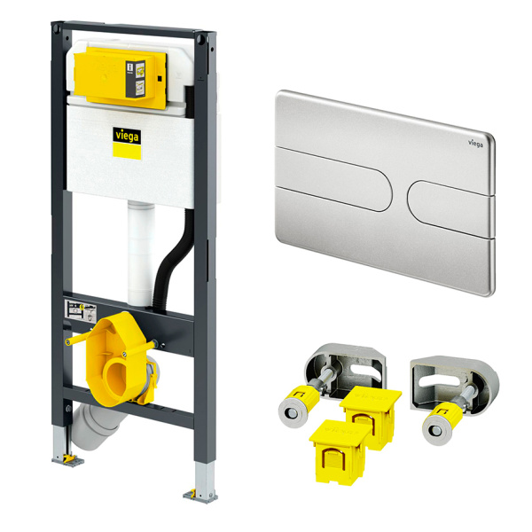 Инсталляция для унитаза Viega Prevista Dry с кнопкой смыва хром 792862 (детальная фотография)