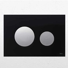 Клавиша смыва Tece TECEloop черное стекло, кнопки хром глянцевый