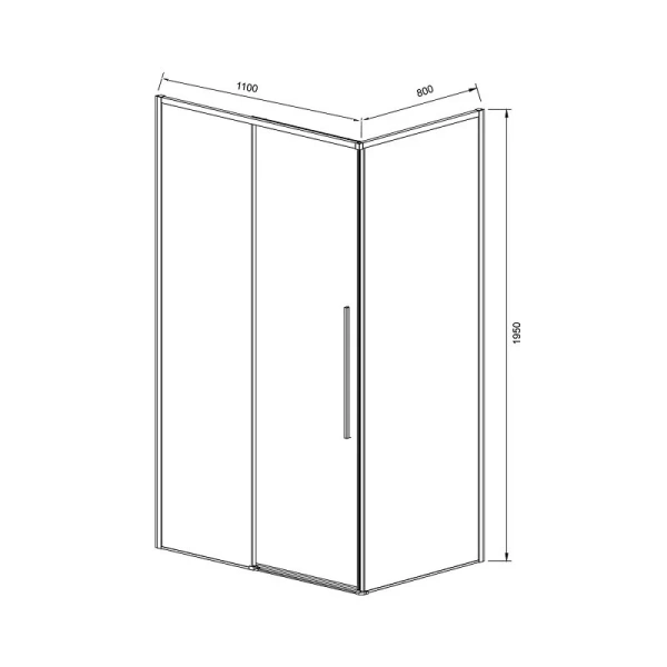 Душевой уголок Vincea Slim-N 110х80 см профиль брашированное золото VSR-4SN8011CLG (детальная фотография), прямоугольные