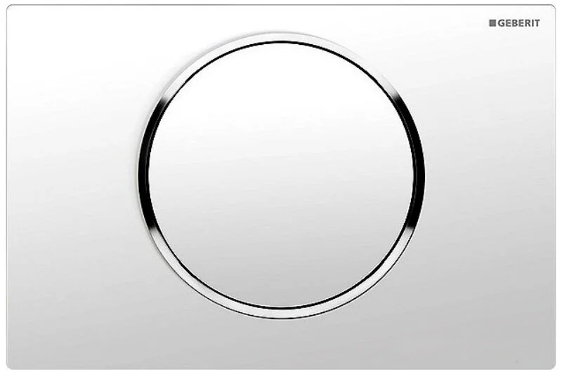 Клавиша смыва Geberit Sigma 10 белая/обод хром глянцевый 115.758.KJ.5 (детальная фотография)