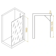 Душевая перегородка RGW Walk In WA-102 351010211-1 110 см алюминий