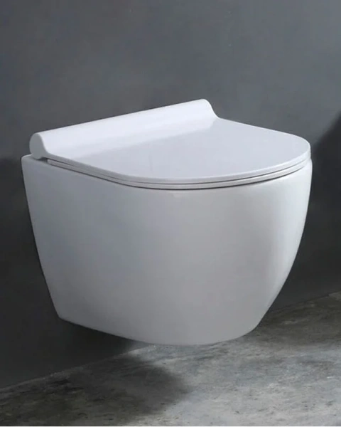 Унитаз подвесной Azario Geno белый AZ2196D (детальная фотография), без бачка, со скрытым бачком