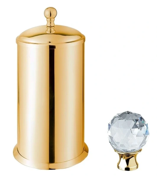 Контейнер для ватных дисков Cezares Aphrodite золото, с кристаллом Swarovski APHRODITE-PC-03/24-Sw (детальная фотография)