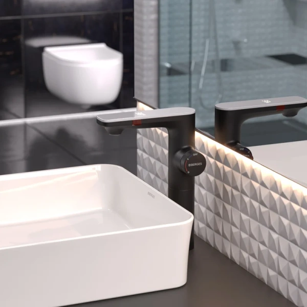 Смеситель для раковины BERGES Morans черный матовый 076004 (детальная фотография), для раковины