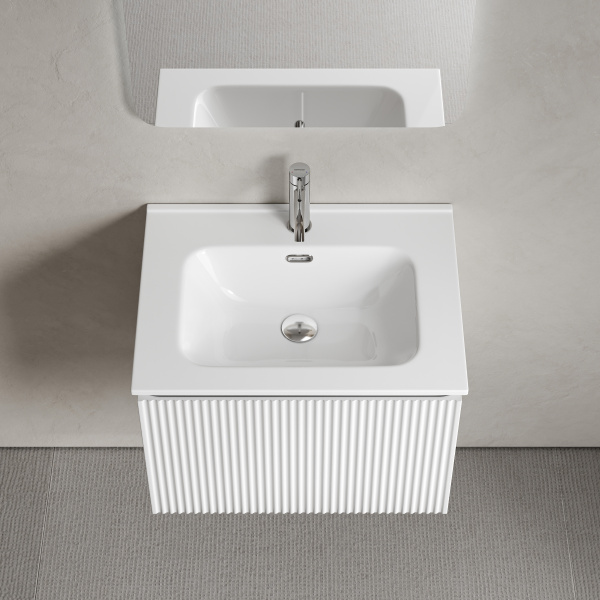 Тумба под раковину подвесная Sancos Snob R 1.0 60 см bianco SNR1.060W (детальная фотография), 60 см