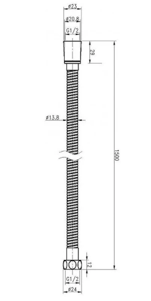 Шланг для душа Cezares CZR хром CZR-FMM-150-01 (детальная фотография), шланги для душа