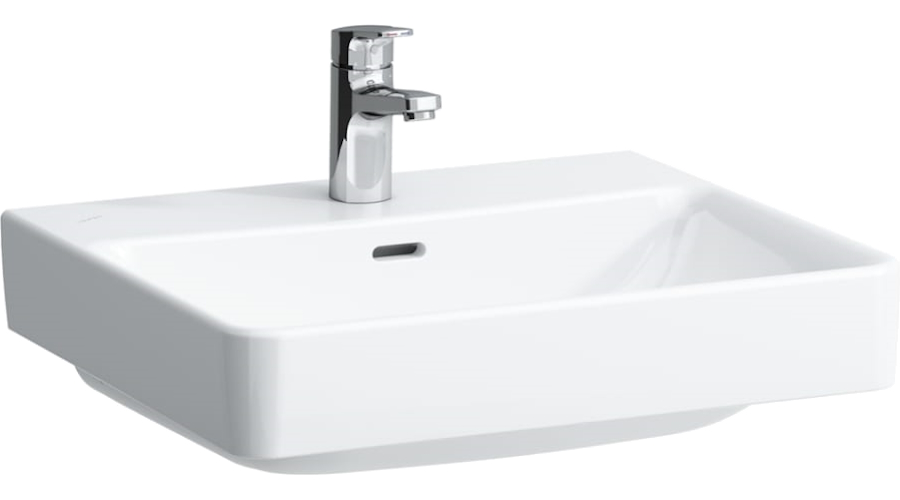 Раковина Laufen Pro S 55 см с 1 отверстием для смесителя, с отверстием перелива 8.1096.2.000.104.1 (детальная фотография), современные, hi-tech