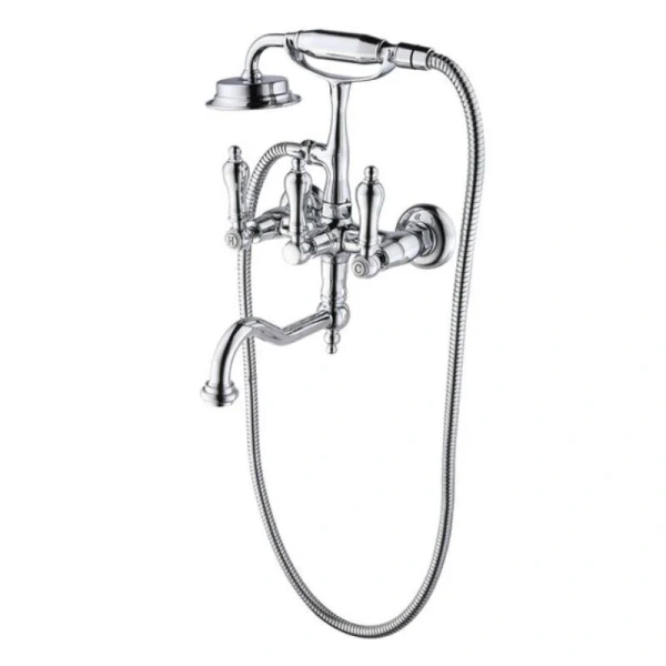 Смеситель для ванны и душа Caprigo Adria-Classic Metal Edition 03M-510-crm, с душевым гарнитуром, цвет хром (детальная фотография)