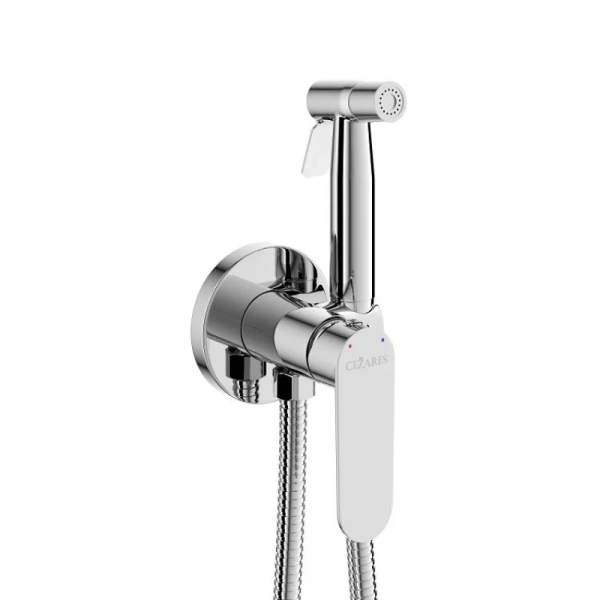Гигиенический душ со смесителем Cezares Stylus хром STYLUS-DIF-01 (детальная фотография), полный комплект со смесителем