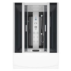 Душевой бокс, задние стенки чёрные, стекло тонированное, Erlit ER 4515TP-C4