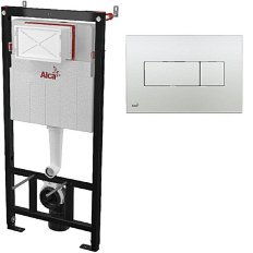 Инсталляция для унитаза Alcaplast кнопка смыва хром